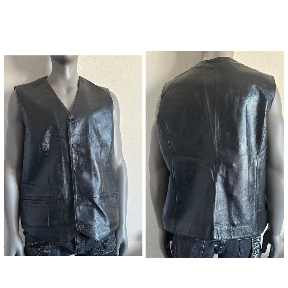 Canda men’s leather vest - Picture 2 of 11
